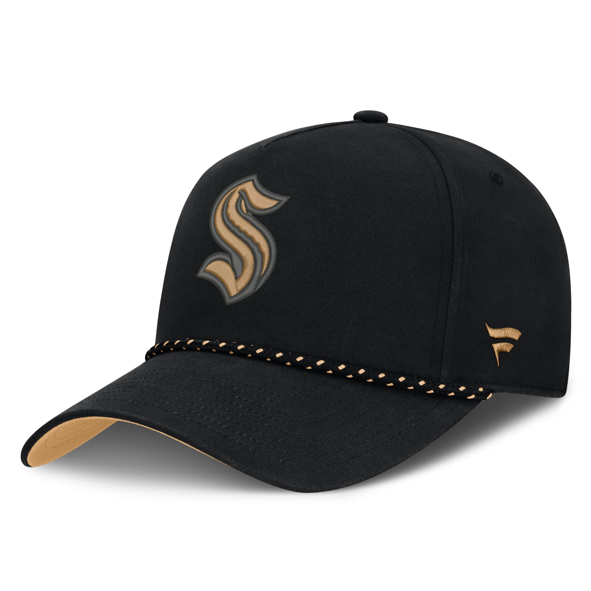 Men's Fanatics  Black Seattle Kraken Military Appreciation Authentic Pro A-Frame Adjustable Hat